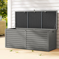 Gardeon 390L Outdoor Storage Box Bench Lockable Black