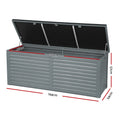 Gardeon 390L Outdoor Storage Box Bench Lockable Black
