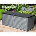 Gardeon 390L Outdoor Storage Box Bench Lockable Black