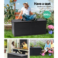 Gardeon 490L Outdoor Storage Box Lockable Garden Bench Black