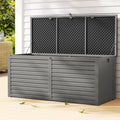 Gardeon 490L Outdoor Storage Box Black Lockable Garden Bench Shed