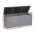 Gardeon 490L Outdoor Storage Box Black Lockable Garden Bench Shed
