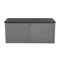 Gardeon 490L Outdoor Storage Box Black Lockable Garden Bench Shed