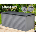 Gardeon 490L Outdoor Storage Box Black Lockable Garden Bench Shed