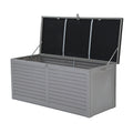 Gardeon 490L Outdoor Storage Box Black Lockable Garden Bench Shed