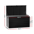 Gardeon 680L Outdoor Storage Box Lockable Garden Bench Black