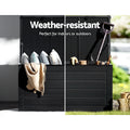Gardeon 680L Outdoor Storage Box Lockable Garden Bench Black