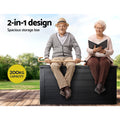 Gardeon 680L Outdoor Storage Box Lockable Garden Bench Black
