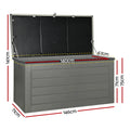 Gardeon 680L Outdoor Storage Box Black Lockable Garden Bench
