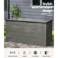 Gardeon 680L Outdoor Storage Box Black Lockable Garden Bench