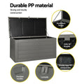 Gardeon 680L Outdoor Storage Box Black Lockable Garden Bench
