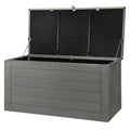 Gardeon 680L Outdoor Storage Box Black Lockable Garden Bench