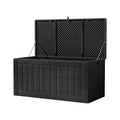 Gardeon 830L Outdoor Storage Box Bench Lockable Black Container