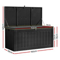 Gardeon 830L Outdoor Storage Box Bench Lockable Black Container