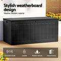 Gardeon 830L Outdoor Storage Box Bench Lockable Black Container