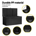 Gardeon 830L Outdoor Storage Box Bench Lockable Black Container