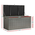 Gardeon 830L Outdoor Storage Box Black Lockable Garden Bench Tool
