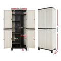 Gardeon Storage Cabinet 173cm Lockable Outdoor Beige Cupboard