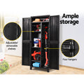 Gardeon 173cm Outdoor Storage Cabinet Lockable Black Cupboard