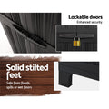 Gardeon 173cm Outdoor Storage Cabinet Lockable Black Cupboard
