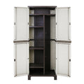 Gardeon 173cm Outdoor Storage Cabinet Box Lockable Rattan Beige