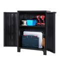 Gardeon 92cm Outdoor Storage Cabinet Lockable Black Shed Garage