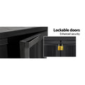 Gardeon 92cm Outdoor Storage Cabinet Lockable Black Shed Garage