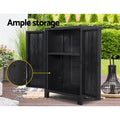 Gardeon 92cm Outdoor Storage Cabinet Lockable Black Shed Garage