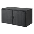 Gardeon Outdoor Storage Cabinet Black Wicker Deck Box Shelf