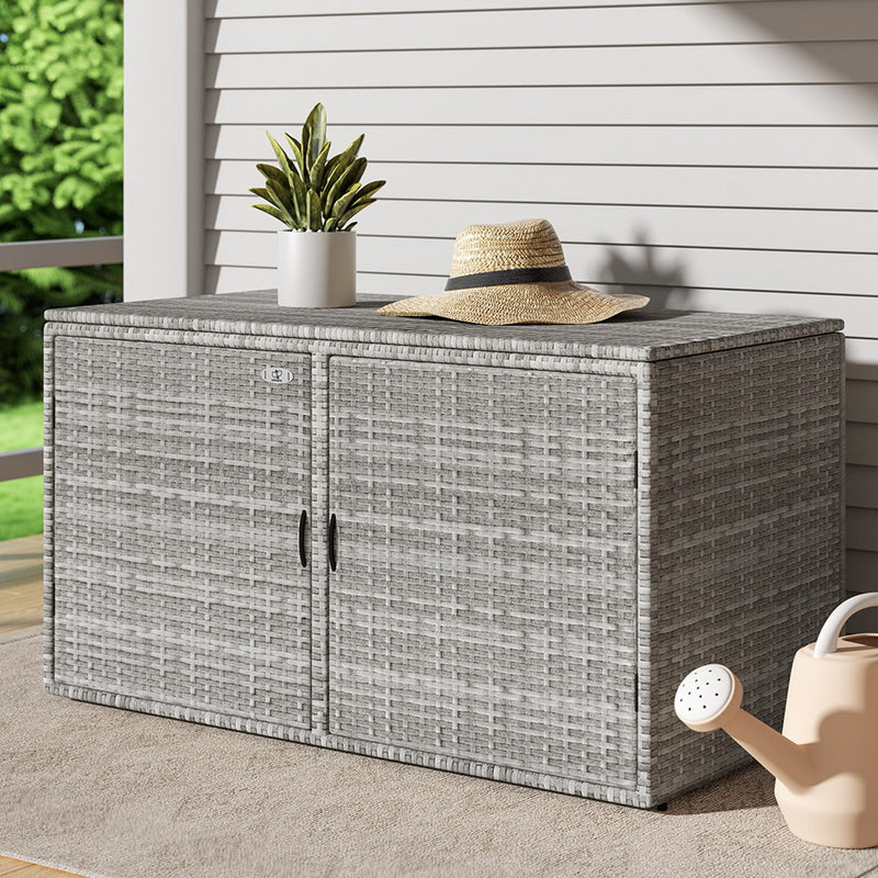 Gardeon Wicker Outdoor Storage Box Cabinet Shelf Chest Deck Garden