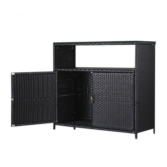 Gardeon Outdoor Storage Cabinet Wicker Shed Box Tools Garage Shelf