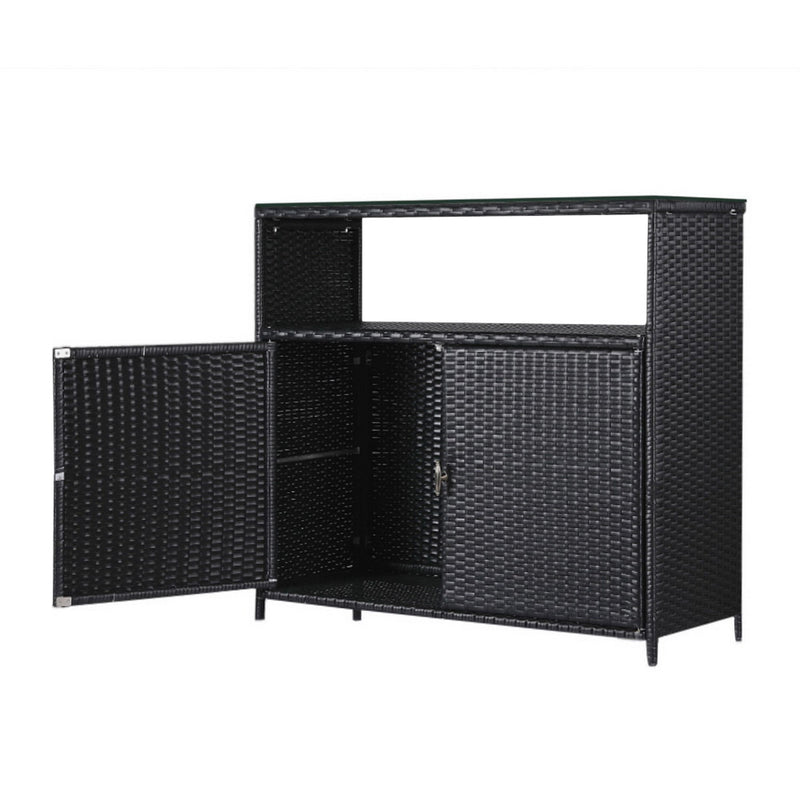 Gardeon Outdoor Storage Cabinet Wicker Shed Box Tools Garage Shelf