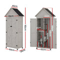 Gardeon Outdoor Storage Cabinet Cupboard Lockable Grey Organiser