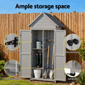 Gardeon Outdoor Storage Cabinet Cupboard Lockable Grey Organiser