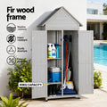 Gardeon Outdoor Storage Cabinet Cupboard Lockable Grey Organiser