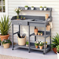 Gardeon Outdoor Potting Bench Table Cabinet Grey Garden Workstation