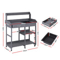 Gardeon Outdoor Potting Bench Table Cabinet Grey Garden Workstation