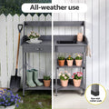 Gardeon Outdoor Potting Bench Table Cabinet Grey Garden Workstation