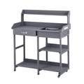 Gardeon Outdoor Potting Bench Table Cabinet Grey Garden Workstation