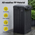 Gardeon Outdoor Trash Cans Polypropylene Patio Hideaway Bin 110L Black