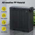 Gardeon Outdoor Trash Cans Dual Compartment Trash Can 220L Black