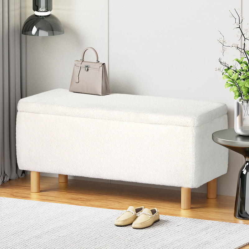 Artiss Storage Ottoman Blanket Box 99cm Teddy White