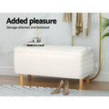Artiss Storage Ottoman Blanket Box 99cm Teddy White