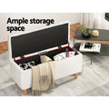 Artiss Storage Ottoman Blanket Box 99cm Teddy White