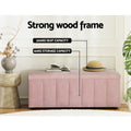 Artiss Storage Ottoman 103cm Velvet Pink Blanket Box