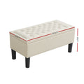 Artiss Storage Ottoman Blanket Box 96cm Linen Taupe