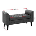 Artiss Storage Ottoman Blanket Box 104cm Grey Linen