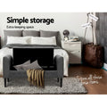 Artiss Storage Ottoman Blanket Box 104cm Grey Linen