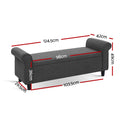 Artiss Storage Ottoman Blanket Box 125cm Grey Linen