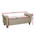 Artiss Storage Ottoman 125cm Blanket Box Taupe Linen